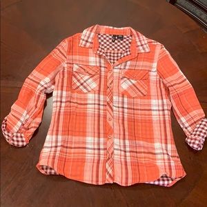 Ultra Flirt women’s size M plaid lined blouse